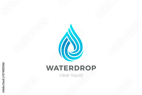 Water Droplet Drop Logo design vector template. Natural Mineral Aqua Drink Oil Liquid Energy Logotype concept icon.