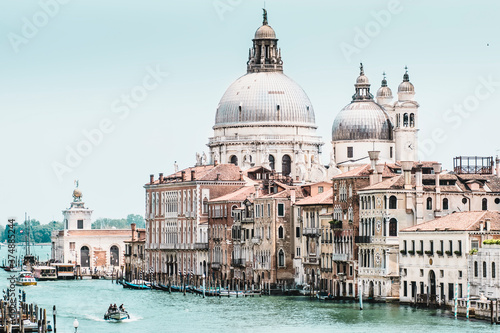 View of the Grand Canal and Basilica di Santa Maria della Salute. Beautiful Venice  © uliab