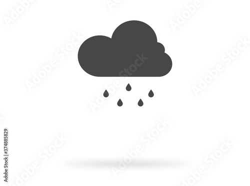 Cloud rain icon on  blue background, gray cloudy symbol,rain season, cloudy day,weather forecast concept, vector illustration