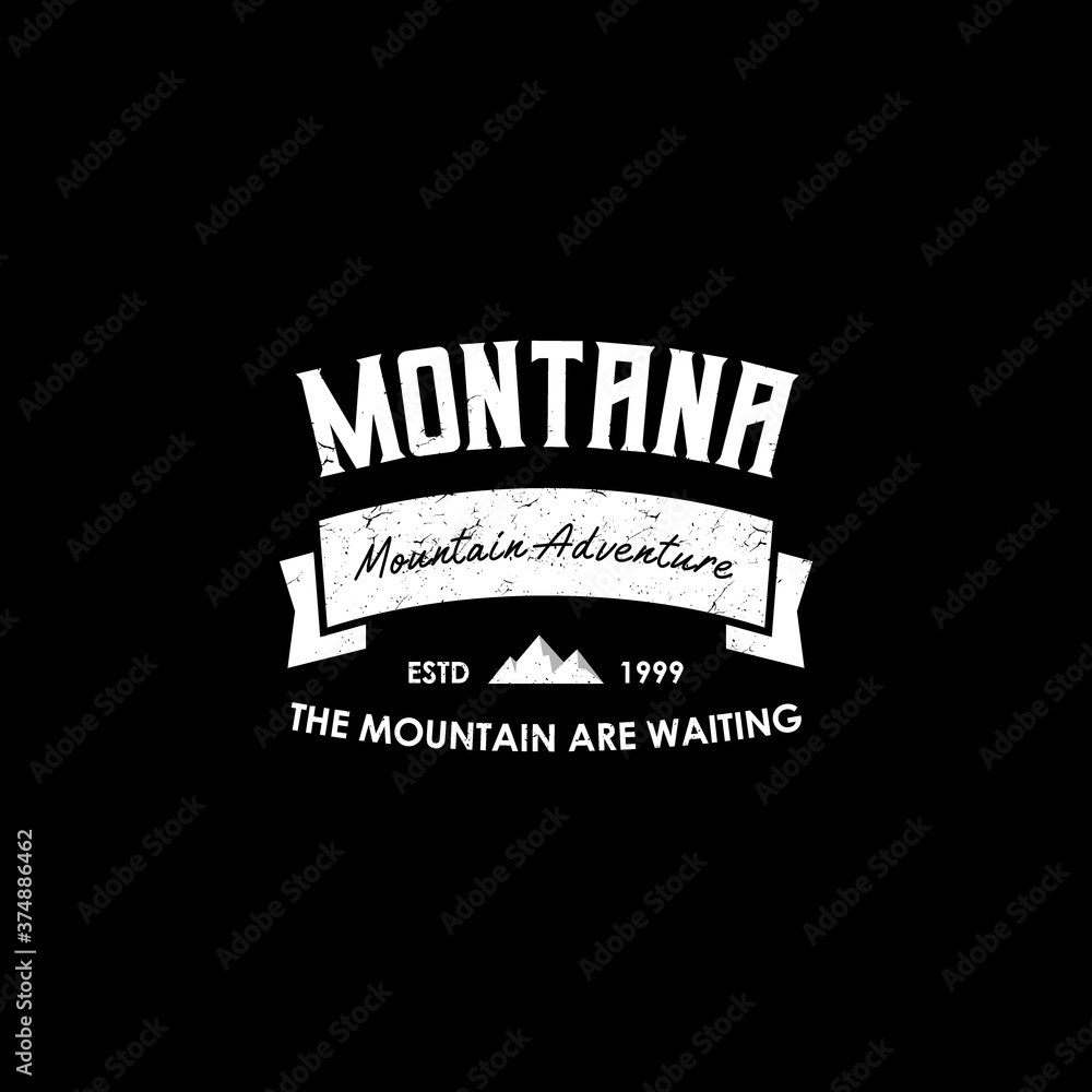 Fototapeta premium Typography mountain adventure logo design
