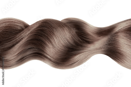 Brown hair in line shape on white background  isolated