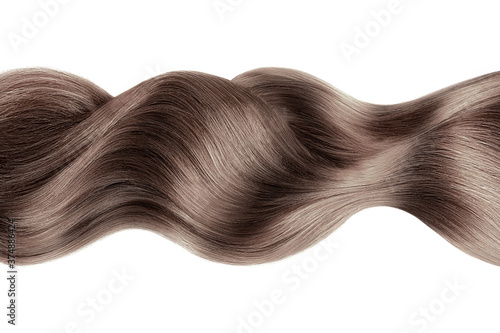 Fotografie Brown hair in line shape on white background, isolated