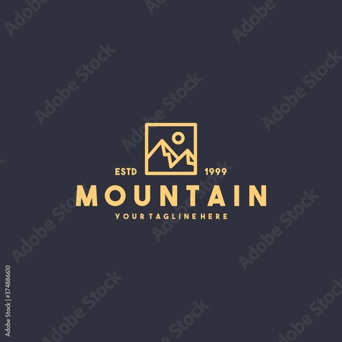 Creative mountain outline logo design