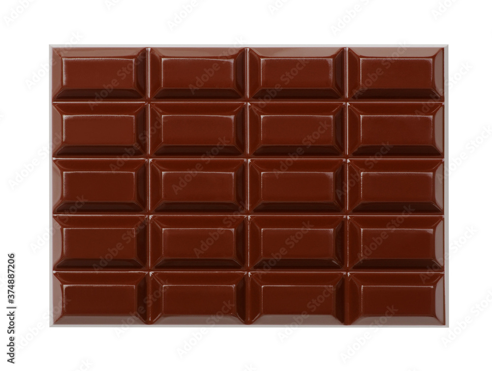 Dark chocolate bar isolated on white Dark chocolate bar isolated on white