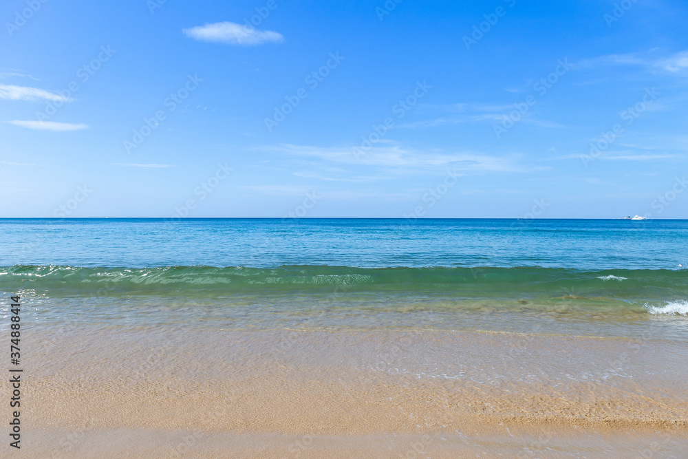 Beautiful clean beach in south of Thailand, environmental concept and nature background, summer outdoor day light