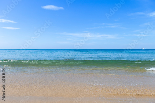 Fototapeta Naklejka Na Ścianę i Meble -  Beautiful clean beach in south of Thailand, environmental concept and nature background, summer outdoor day light