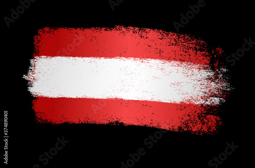 Austria flag with brush paint textured, background, Symbols of Austria, graphic designer element - Vector - illustration