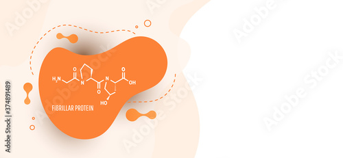 Collagen is a fibrillar protein that forms the basis of the connective tissue of the whole organism, providing its strength and elasticity. Formula of chemical structure