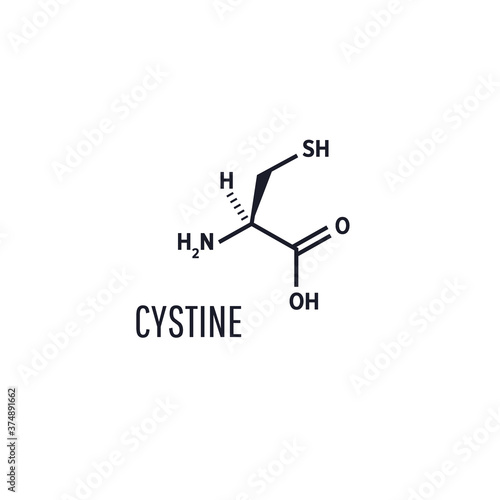 Cysteine, L-cysteine, Cys, C, proteinogenic amino acid molecule. Structural chemical formula. Vector illustration