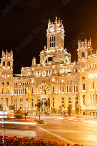 Late evening on the main street of Madrid in night illumination. Madrid, Spain © Alexander Avsenev