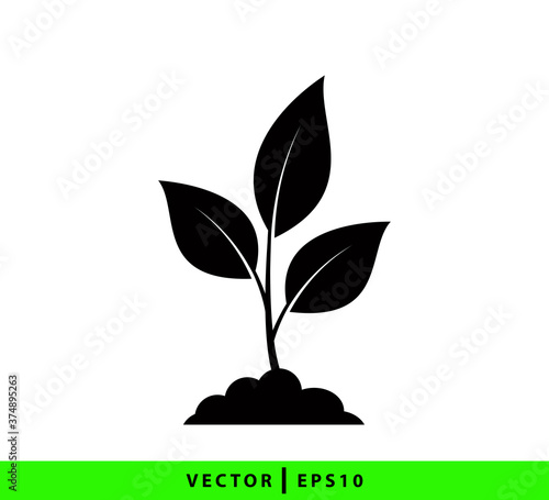 Leaf icon vector logo design template flat style illustration