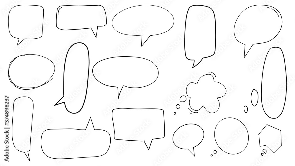 Obraz premium hand drawing doodle speech bubble set