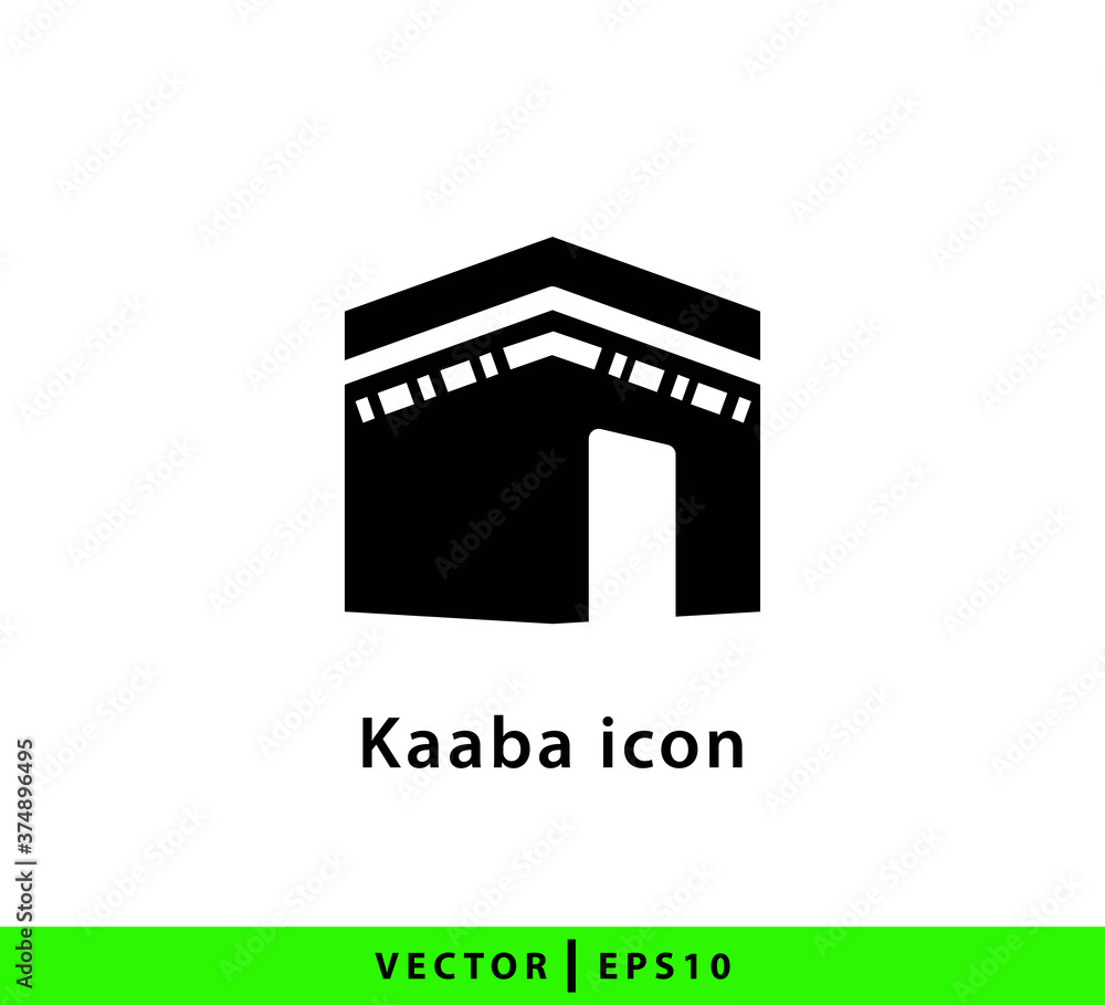 Obraz premium Kaaba icon vector logo design template