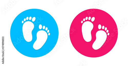 Footprint of girl and boy icon vector