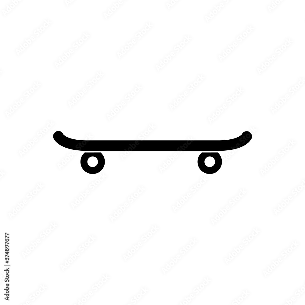 Skateboard icon, logo isolated on white background