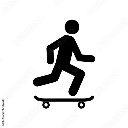 Skateboard icon, logo isolated on white background