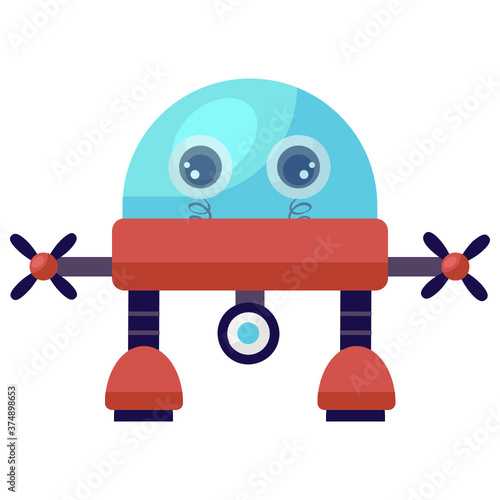 
Robotic face vector, flat icon of droid 
