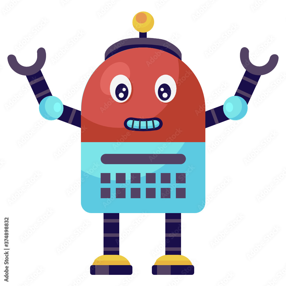 
Vector of keyboard robot, robot for typing purpose in flat design 
