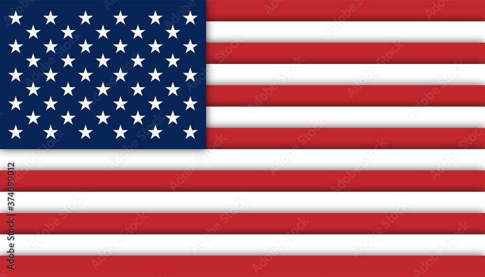 Naklejka premium Flag of United States of America background template.