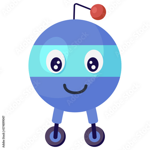
Ai microbot, nano robot icon in flat vector, ai humanoid concept   
