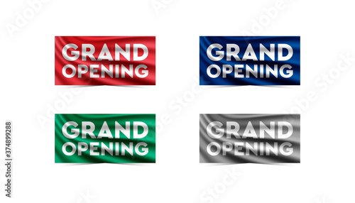 Grand opening blue background template.