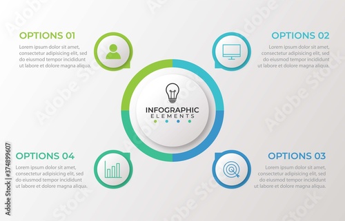 Presentation business infographic template with 4 options. Vector illustration.