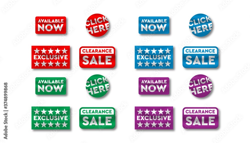 Red sticker business set banner design template. Red sticker business set banner design template.