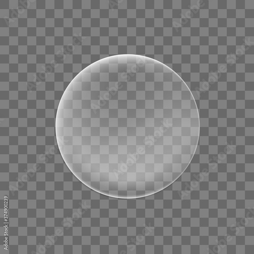 Transparent round adhesive stickers mock up isolated on transparent background. Plastic round sticky label. Template of a label or price tags. 3d realistic vector mockup