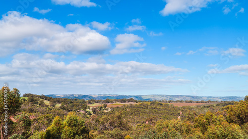 Onkaparinga River National Park view from the trail on a bright day
