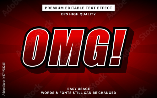 Editable text effect style oh my god