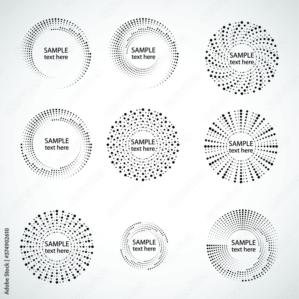 Halftone dots in circle form. round logo . vector dotted frame . design element Halftone dots in circle form. round logo . vector dotted frame . design element