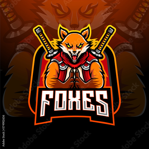 Ninja fox esport logo mascot design