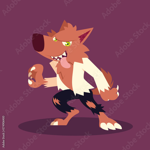 werewolf character for happy halloween