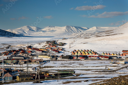 Colourful Houses in Longyearbyen, Svalbard, Norway  photo