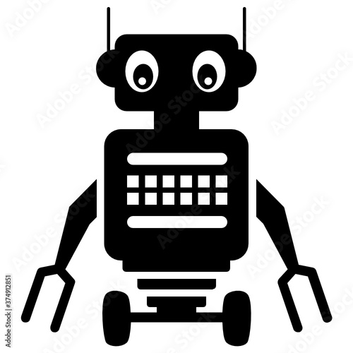 
A solid vector design of bionic man, editable icon design 
