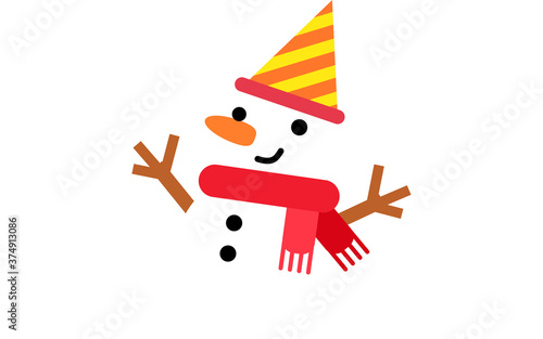 雪だるまのイラスト　クリスマスイメージ