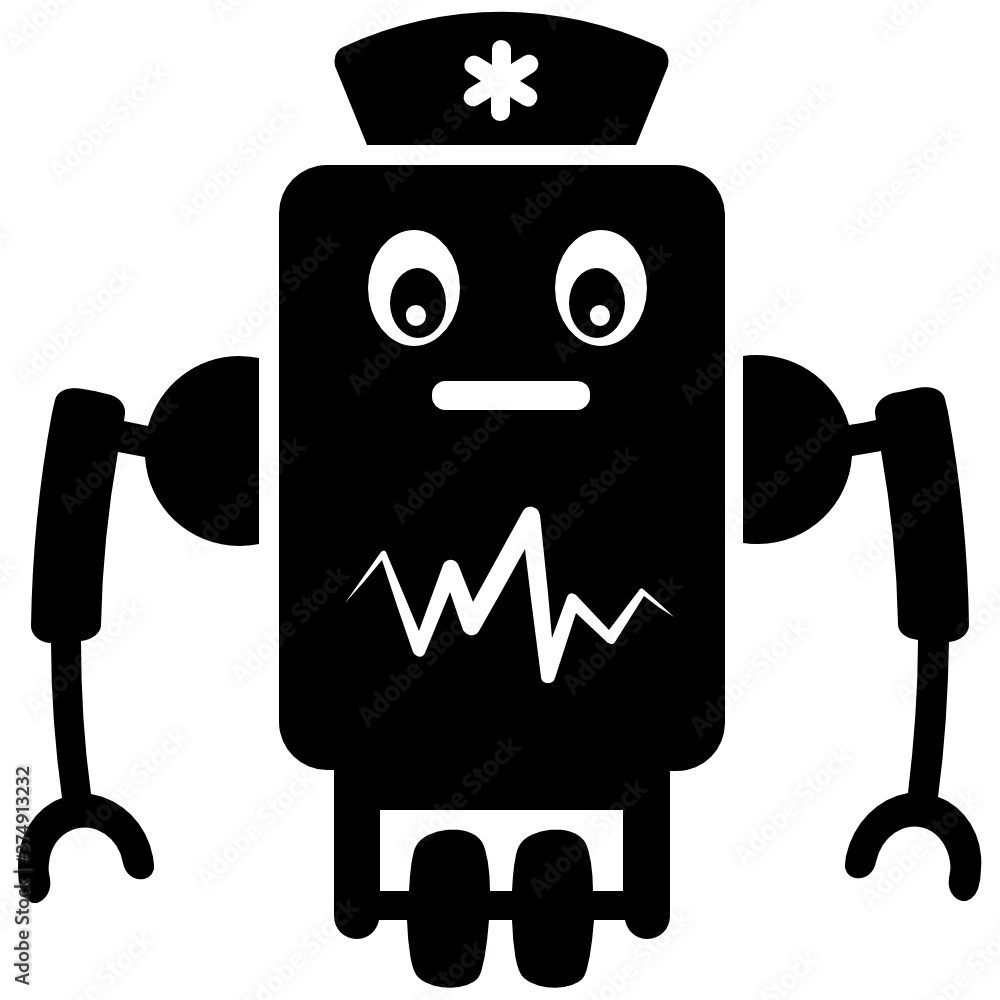 Medical robot icon in solid vector, ai humanoid concept
Medical robot icon in solid vector, ai humanoid concept