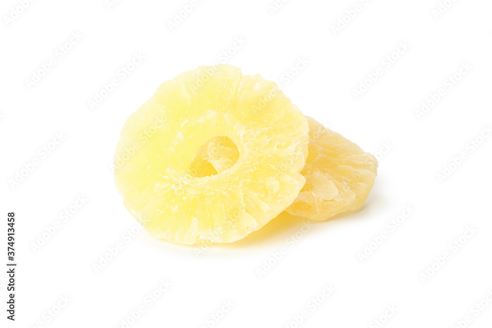 Dried pineapple fruit isolated on white background Dried pineapple fruit isolated on white background