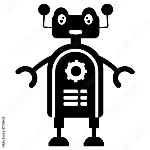 
Ai configuration concept, solid icon of robot maintenance 
