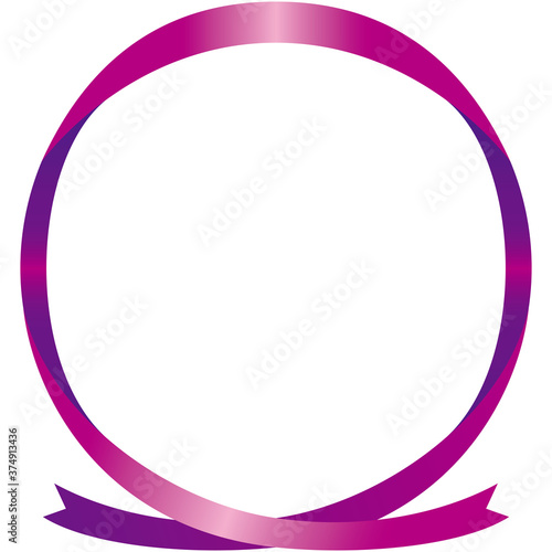 丸いりぼんフレーム（紫）