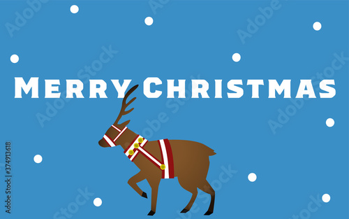 歩くトナカイのクリスマスカード
