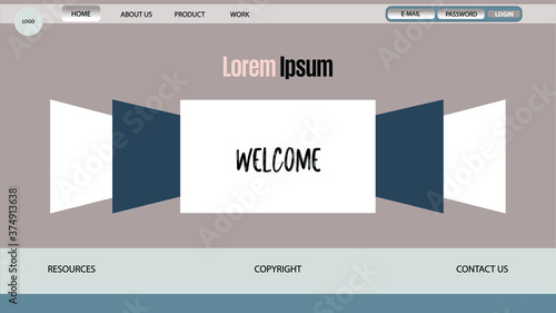 Web site design template. Modern web page template. 