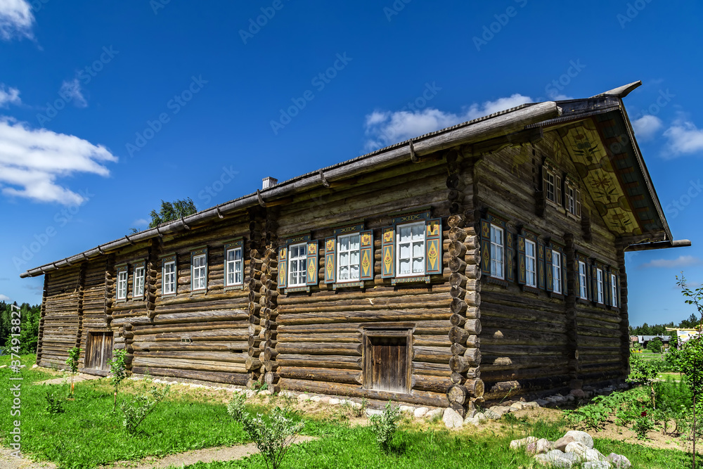 wooden country house Mandrogi Russia.