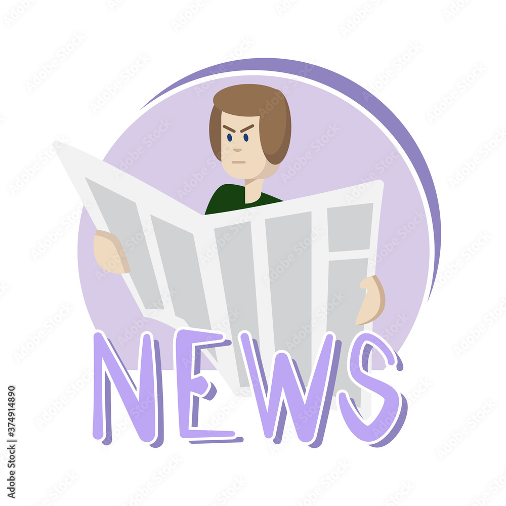Man read the news. News newspaper Man read the news. News newspaper