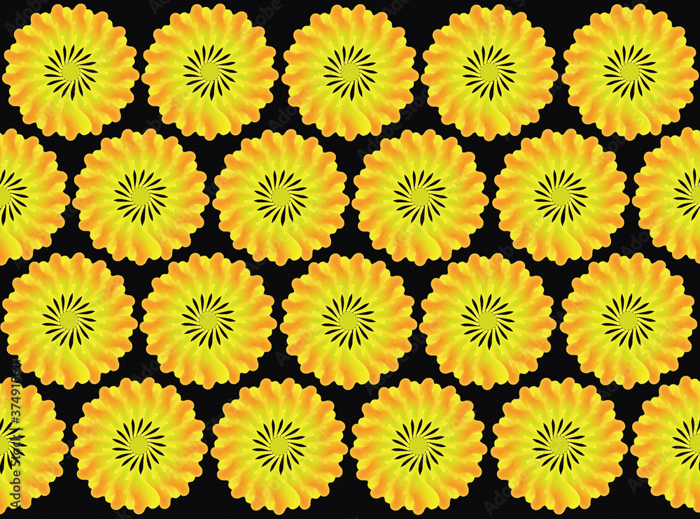 Glowing floral background on a black background. Glowing floral background on a black background.