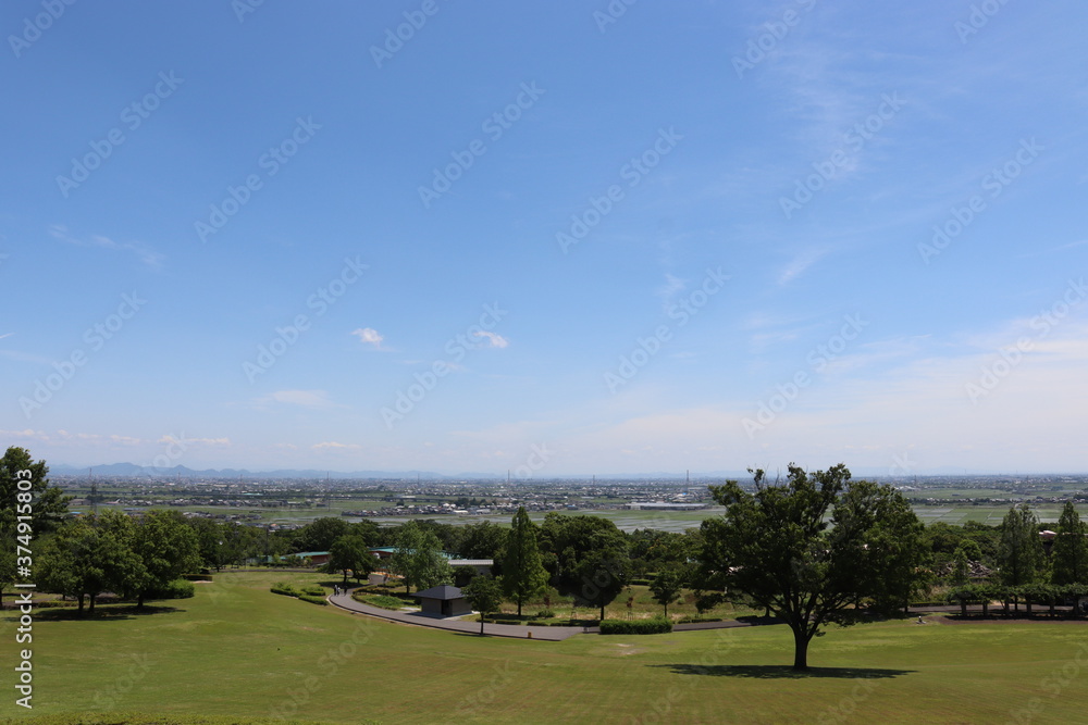 空を背景に綺麗な景色
