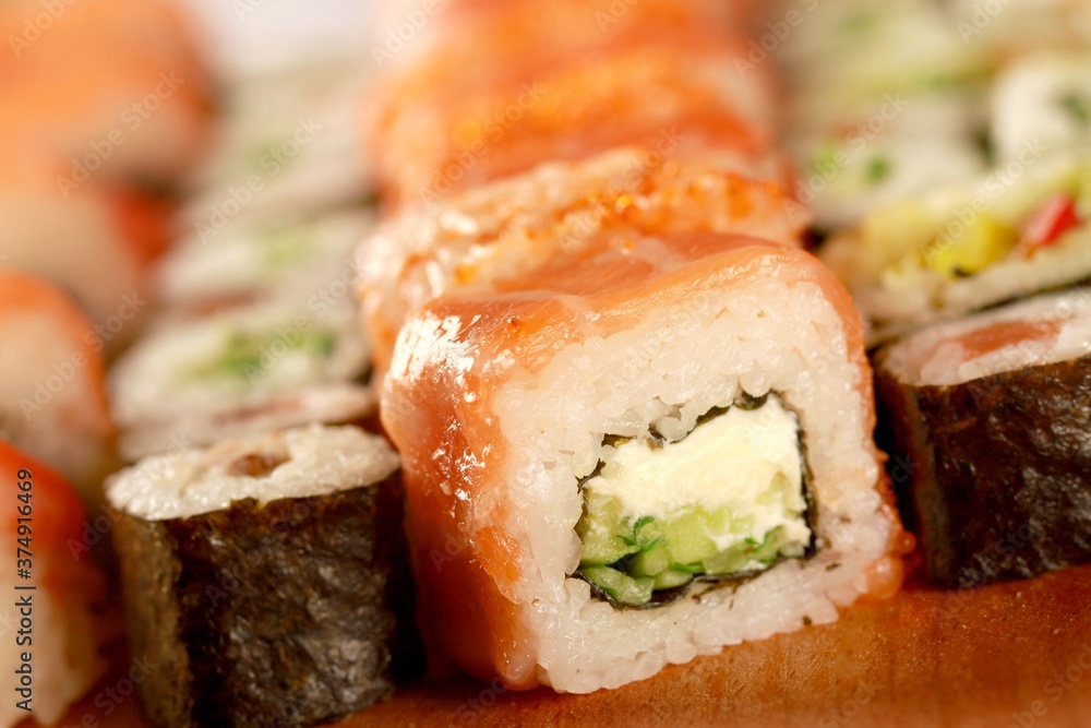 Sushi Serving Close-up Sushi Serving Close-up