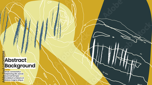 Abstract background illustration. Colorful lines, scribble and paint strokes. Decorative chaos wallpaper, backdrop. Hand drawn texture, decor elements and shapes. Eps10 vector.