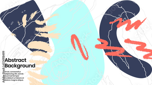 Abstract background illustration. Colorful lines, scribble and paint strokes. Decorative chaos wallpaper, backdrop. Hand drawn texture, decor elements and shapes. Eps10 vector.