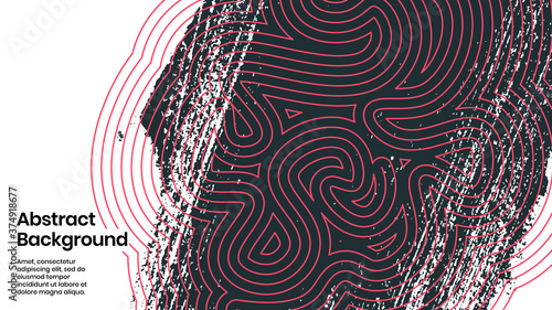 Abstract background illustration. Striped shapes and paint strokes. Decorative minimal background, backdrop. Hand drawn texture and outline shapes. Eps10 vector.